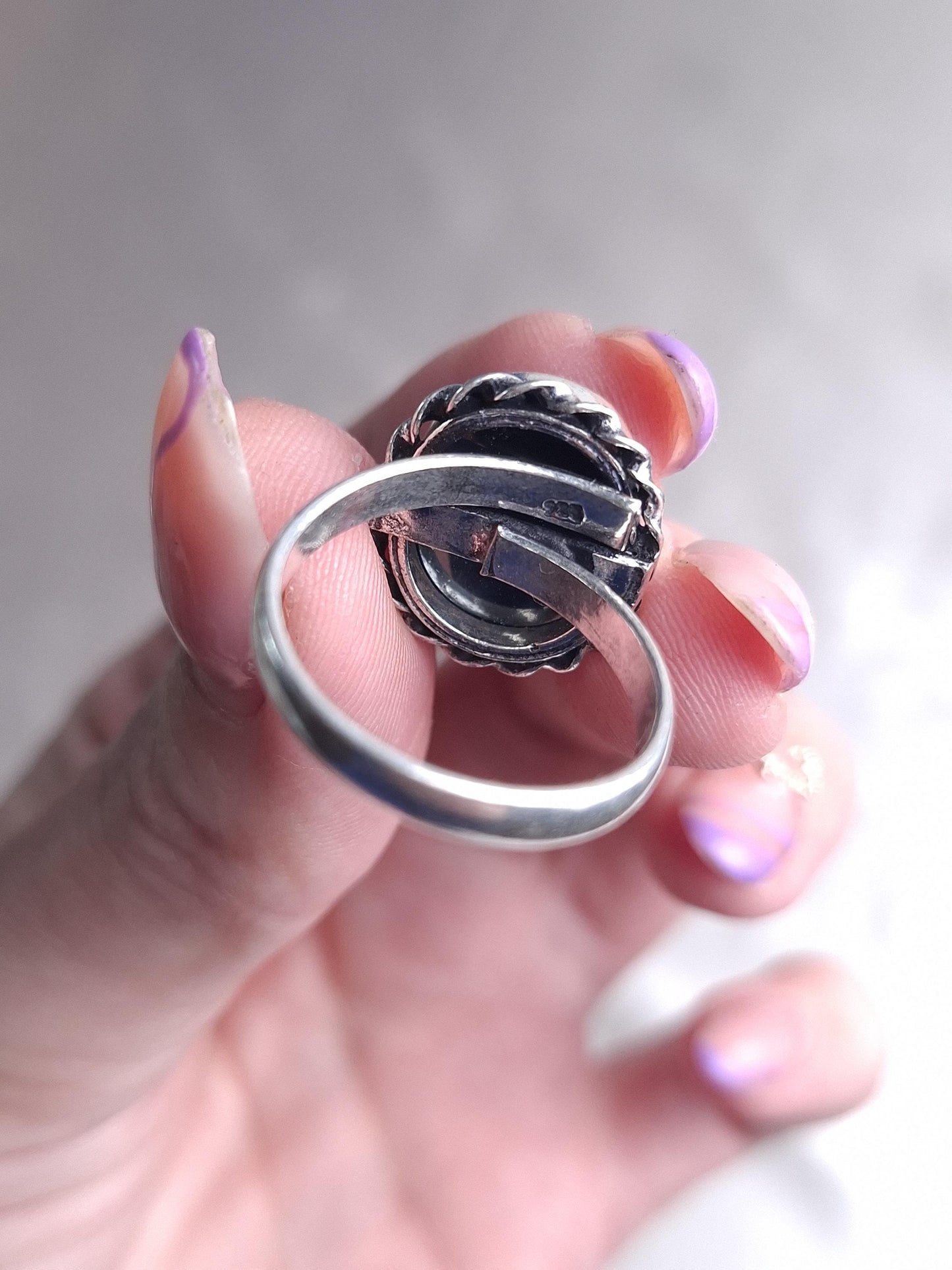 Bague Hématite, argent 925