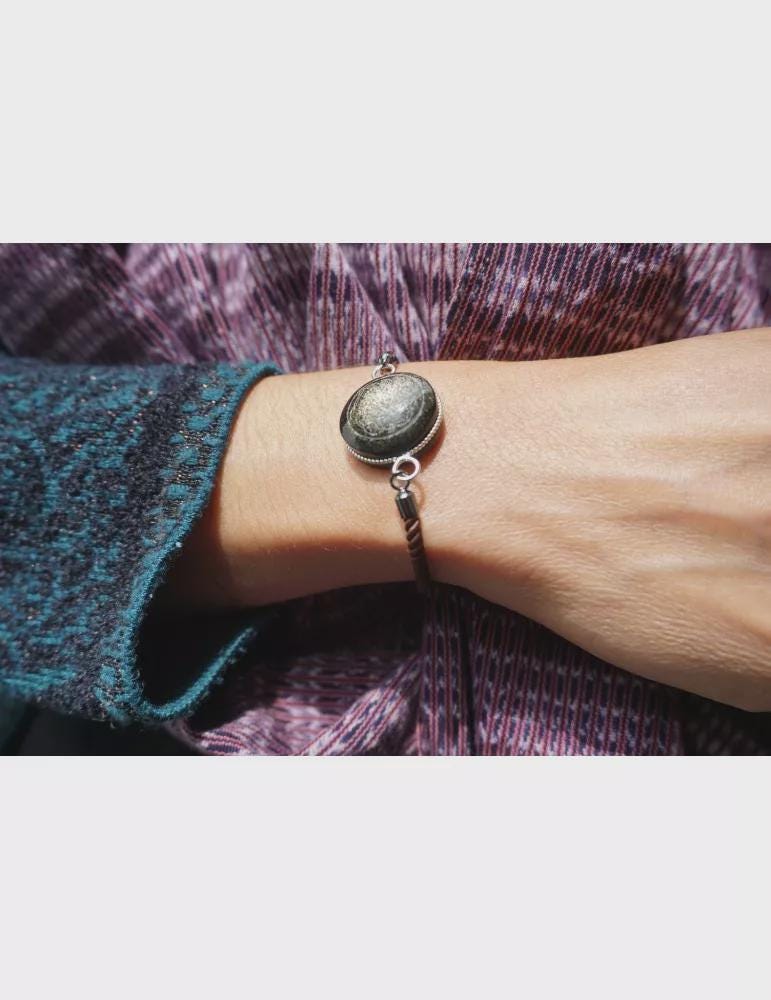 Bracelet Obsidienne dorée, fleur de vie