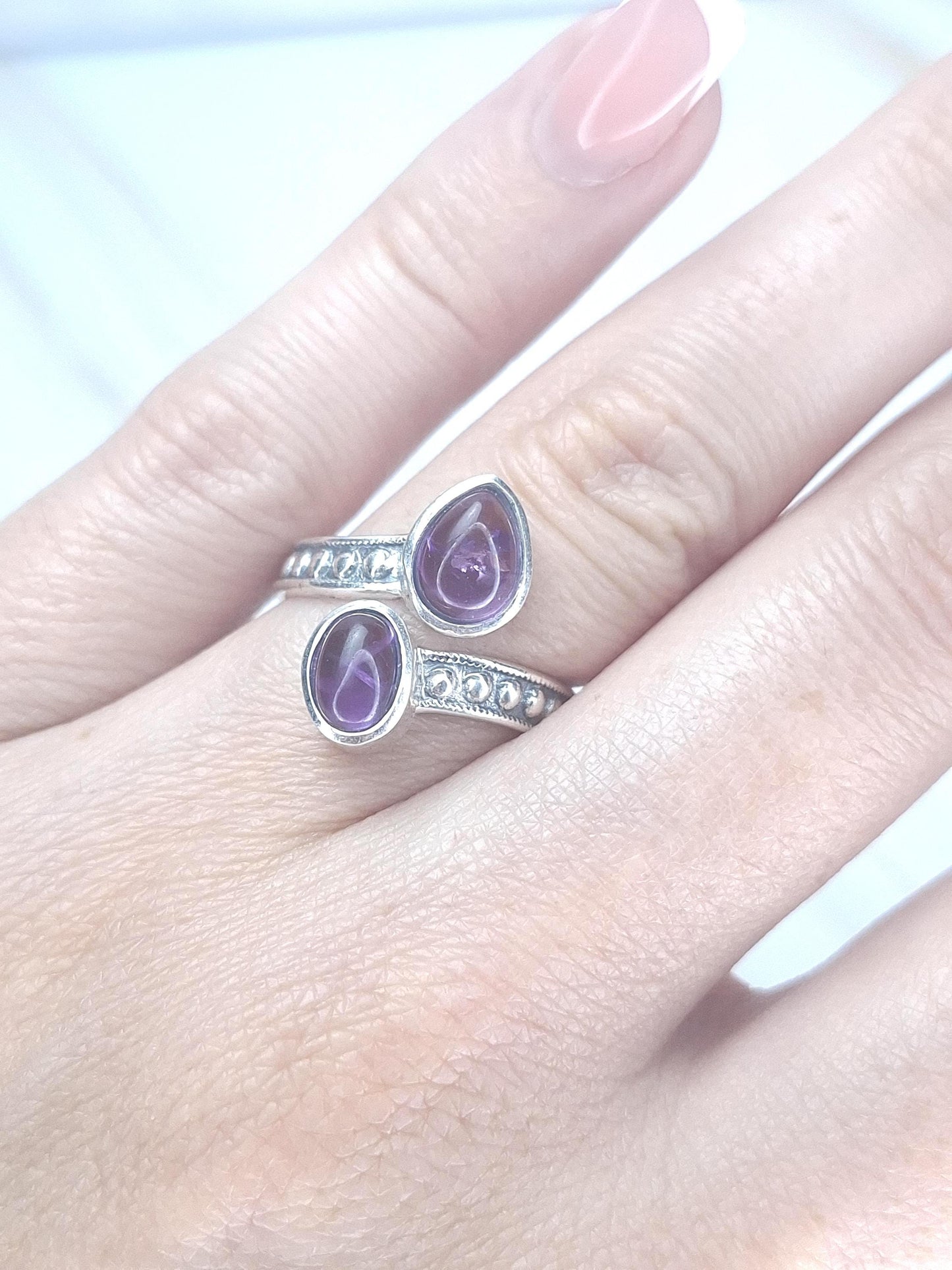 Bague Améthyste naturelle, argent 925