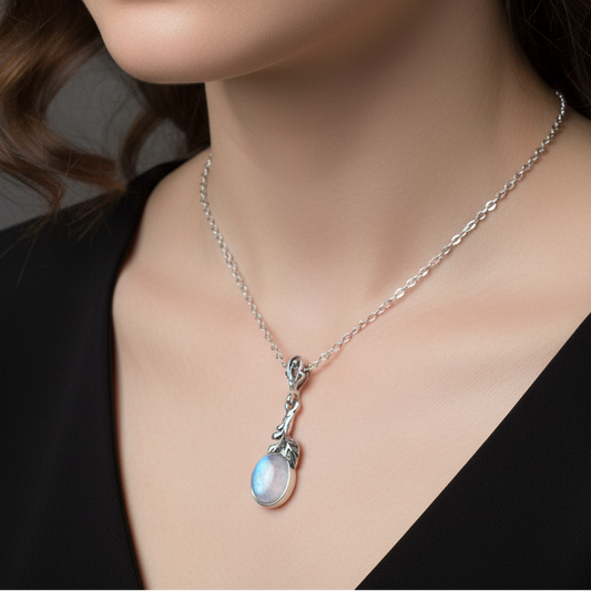 Pendentif Pierre de lune, argent 925