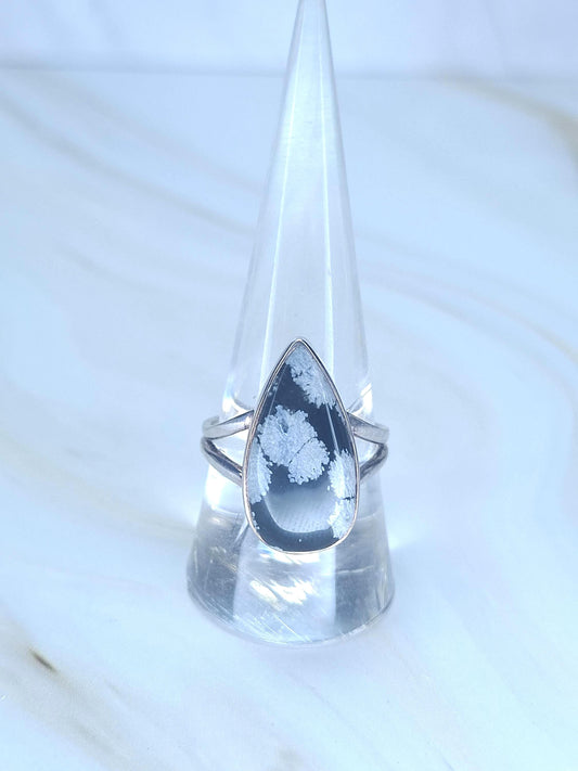 Bague Obsidienne naturelle, argent 925