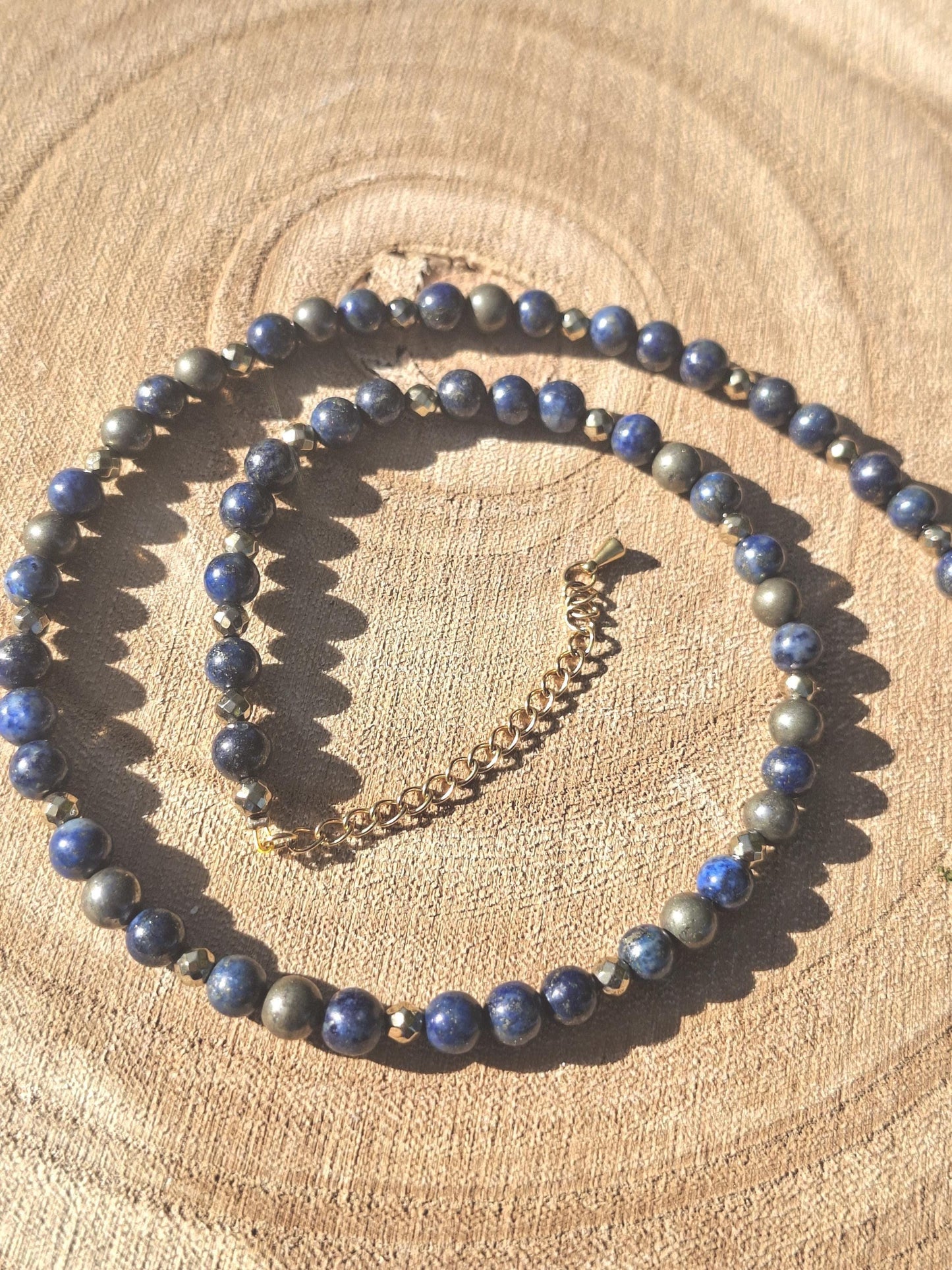 Collier Lapis Lazuli, Pyrite