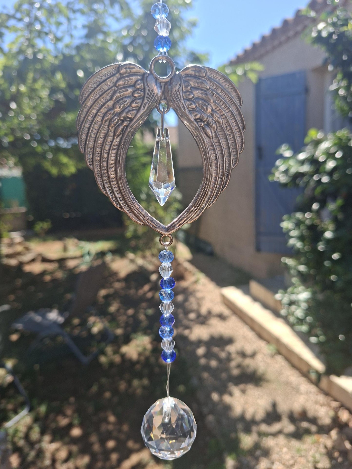 Attrape soleil cristal, Sun catcher, attrape soleil ailes d'ange