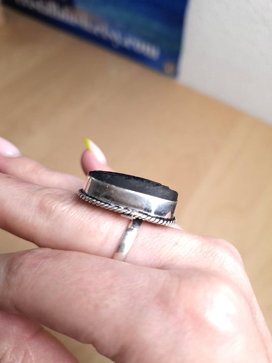 Bague Tourmaline noire, bague argent 925
