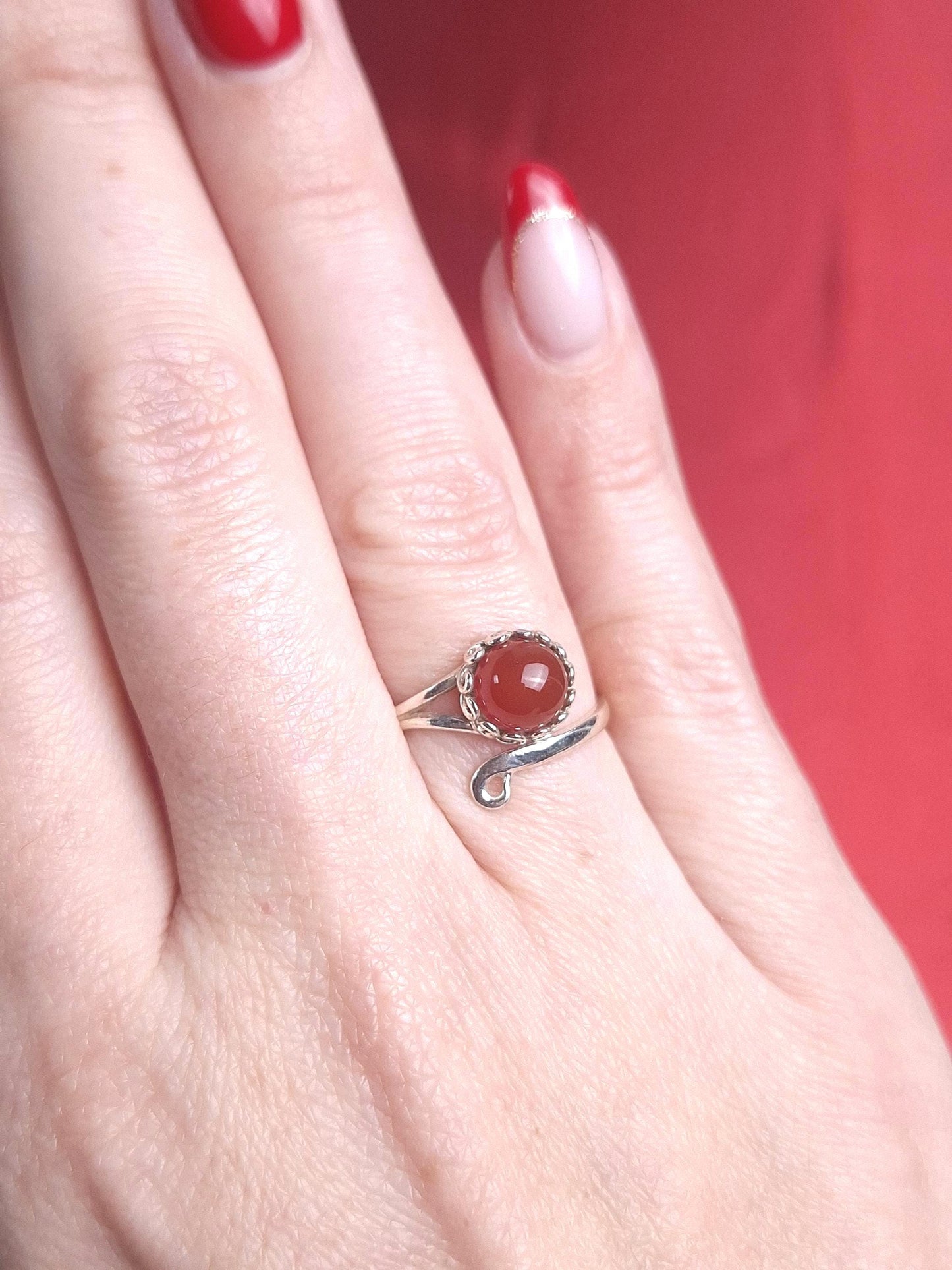 Bague Cornaline, argent 925
