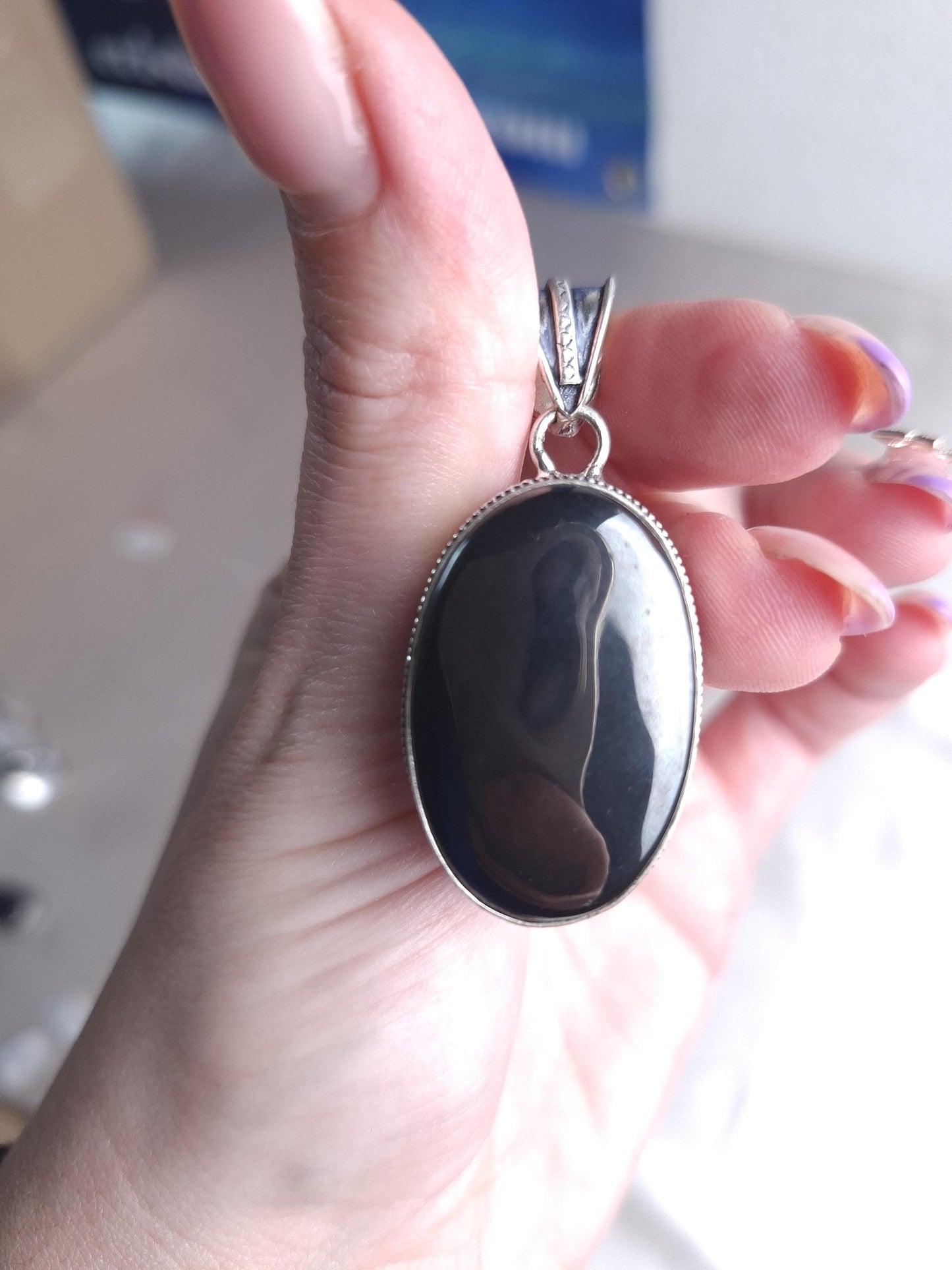 Pendentif Hématite, argent 925