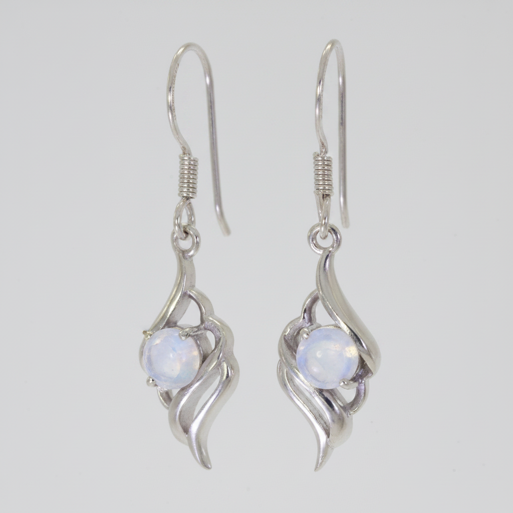 Boucles d'oreilles Pierre de lune, argent 925