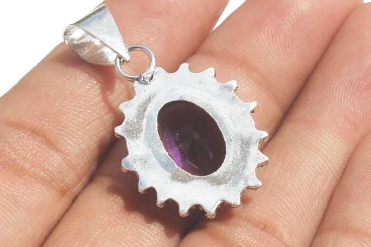 Pendentif Améthyste facettée, argent 925