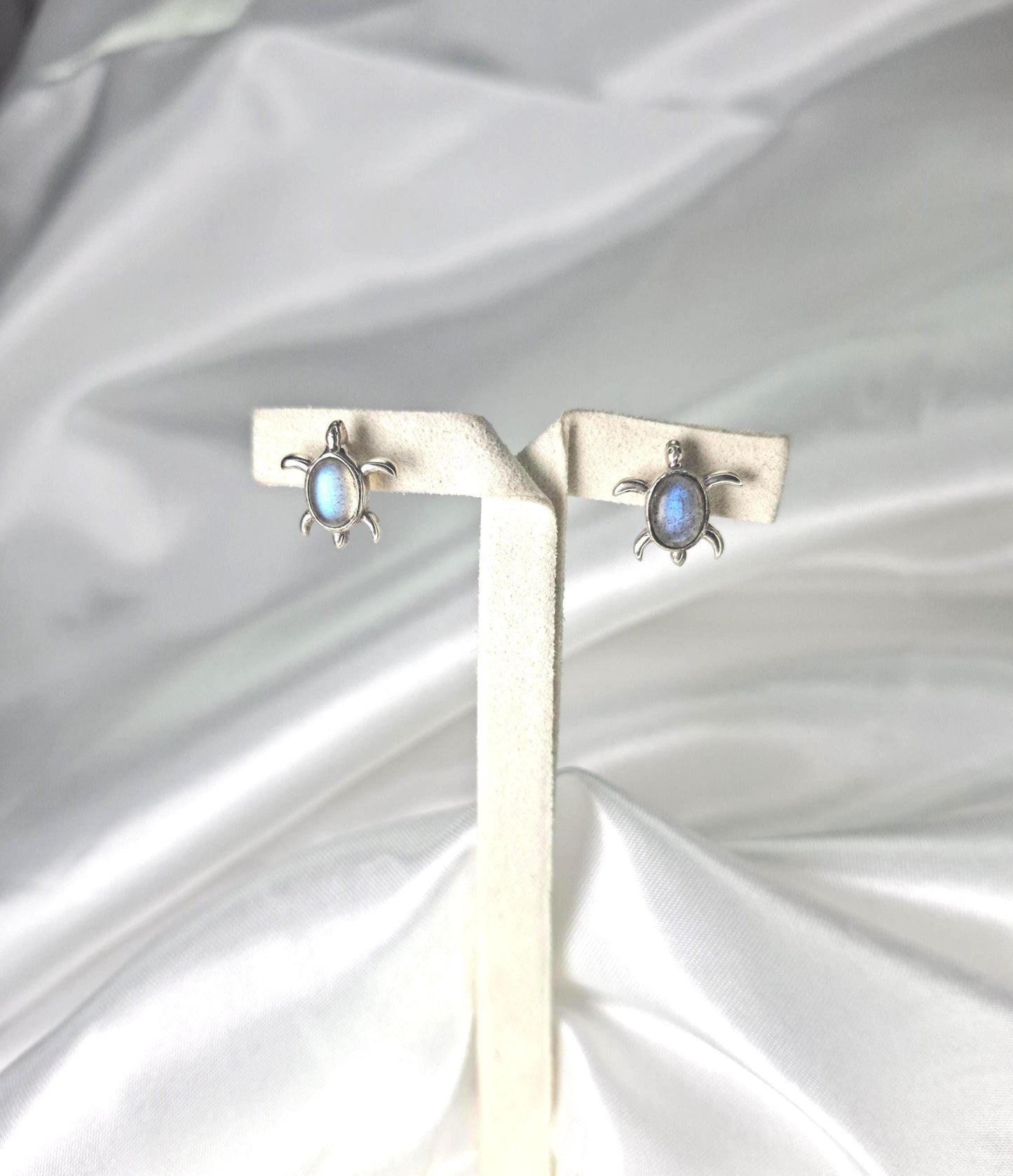 Boucles d'oreilles Labradorite tortue, argent 925