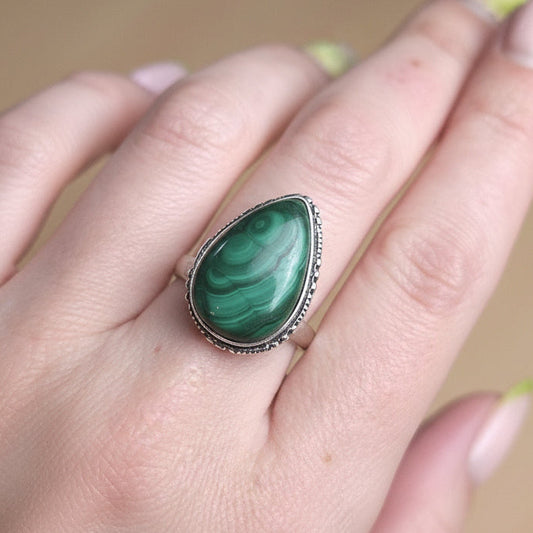 Bague Malachite, argent 925