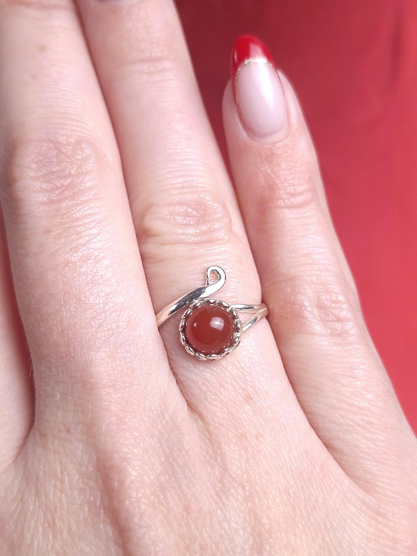 Bague Cornaline, argent 925