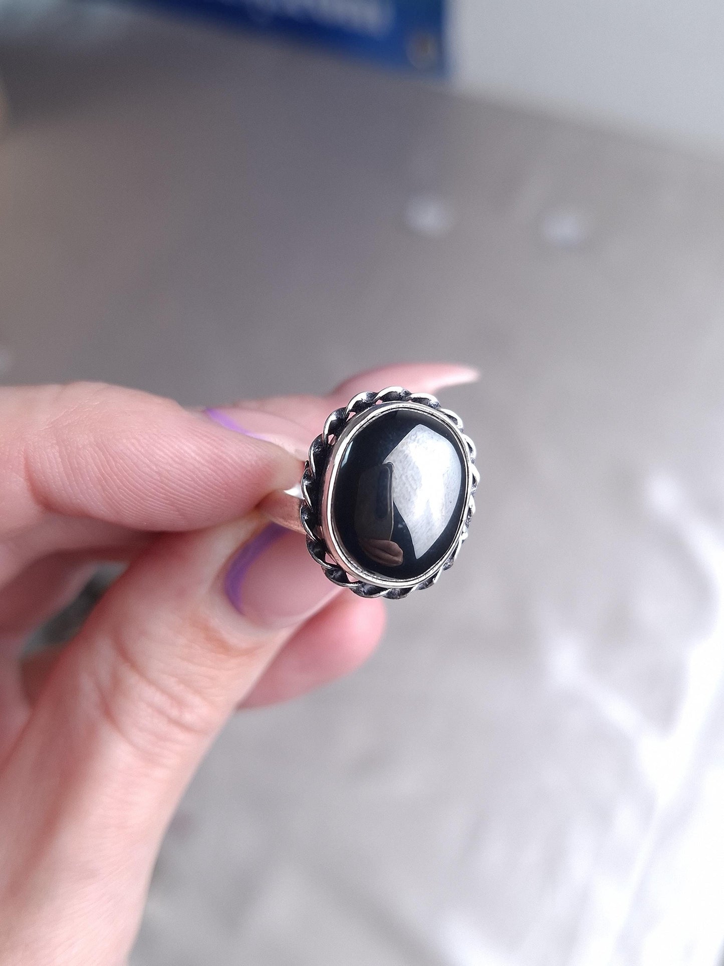 Bague Hématite, argent 925