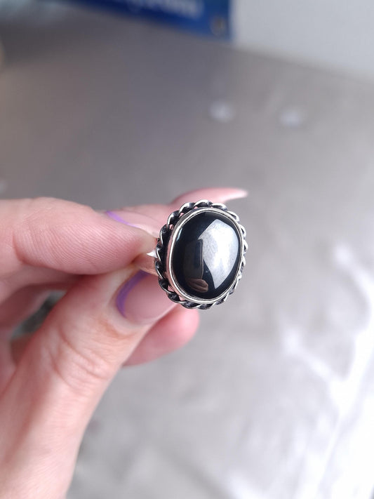 Bague Hématite, argent 925