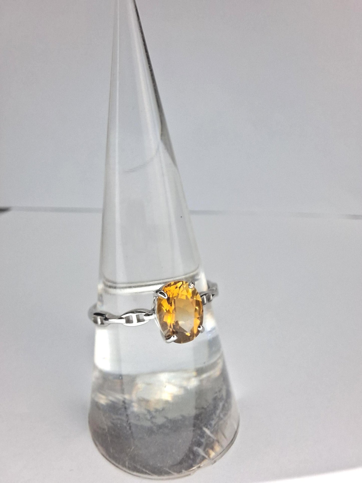 Bague Citrine naturelle, argent 925