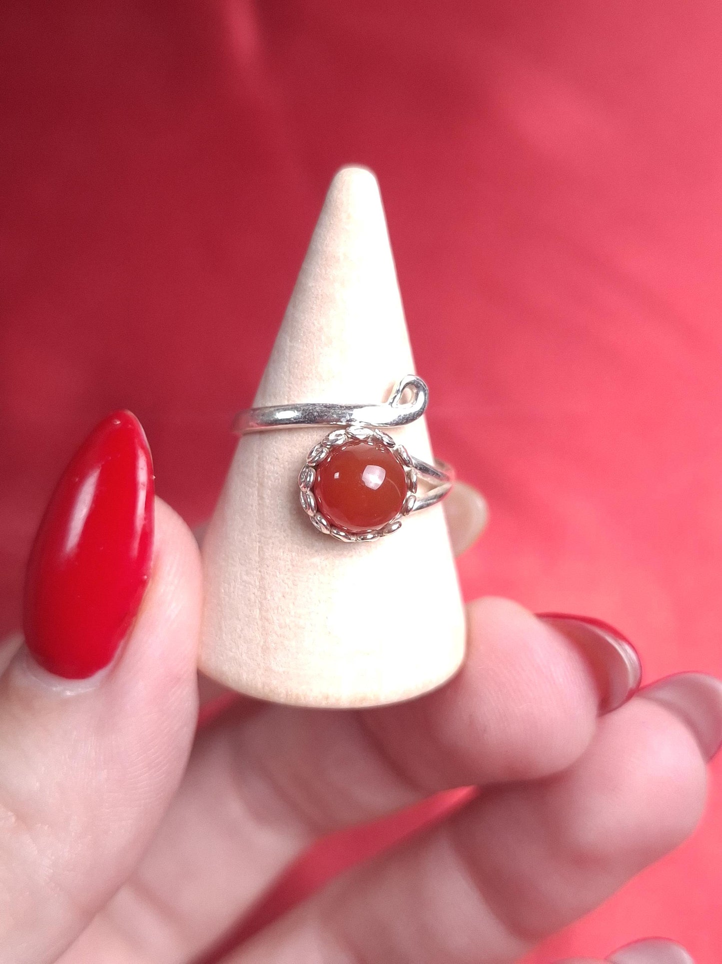 Bague Cornaline, argent 925