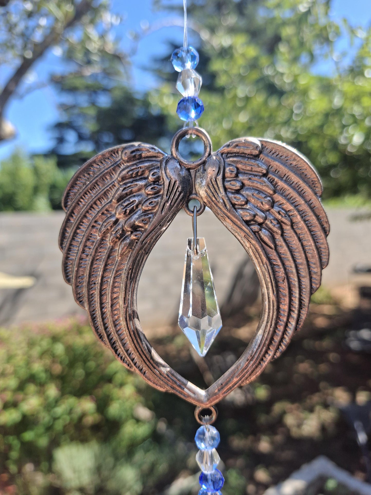 Attrape soleil cristal, Sun catcher, attrape soleil ailes d'ange