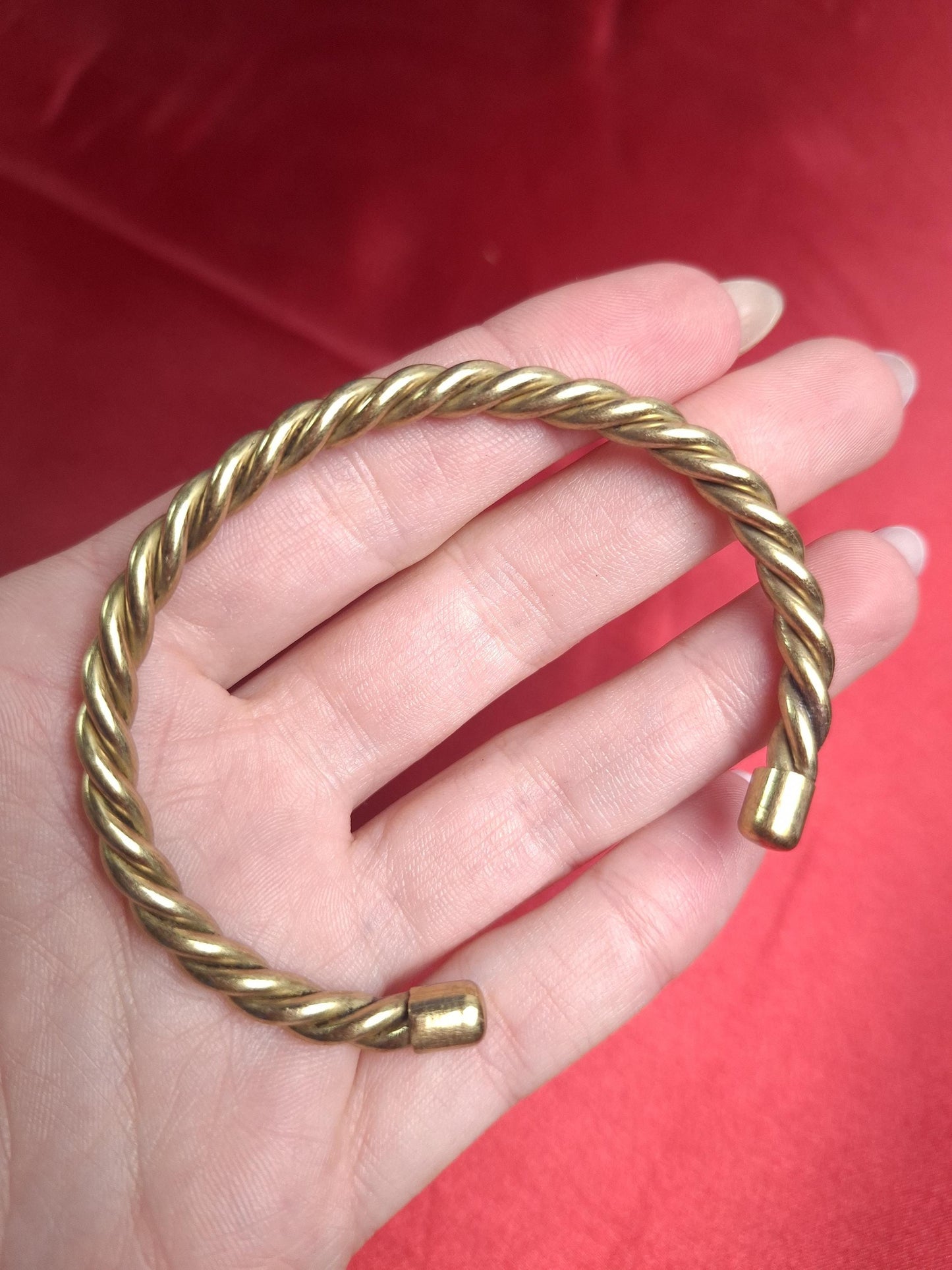 Bracelet jonc doré, bracelet laiton