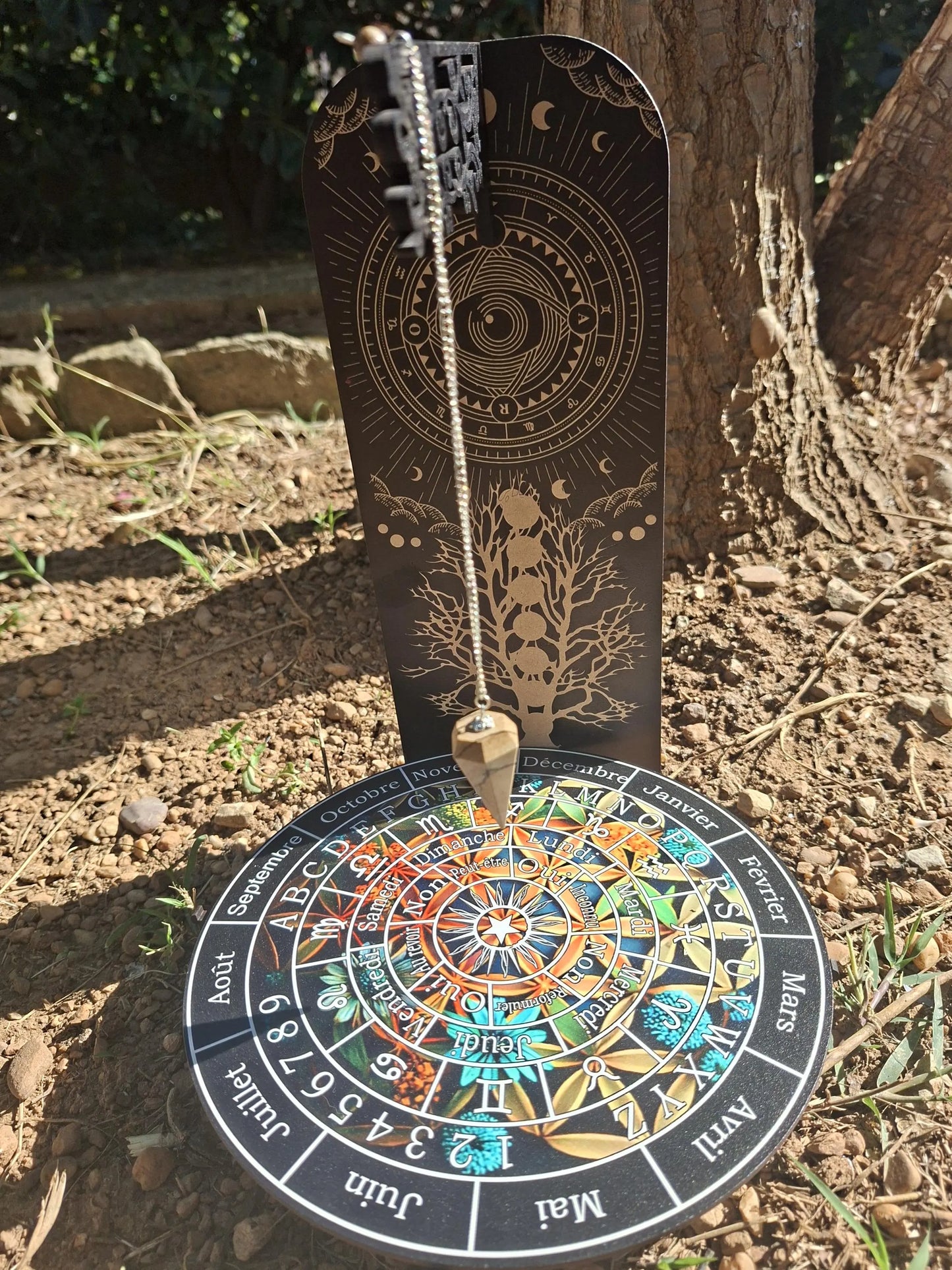 Planche de divination fleur de vie en bois