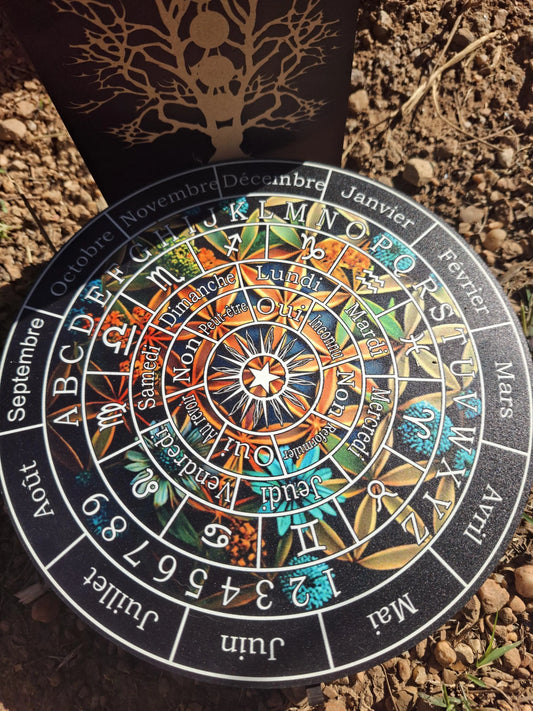 Planche de divination fleur de vie en bois