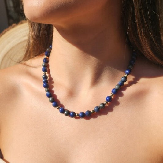 Collier Lapis Lazuli, Pyrite