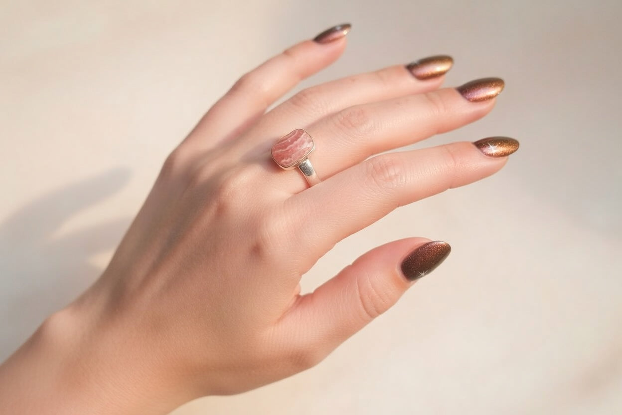 Bague Rhodochrosite naturelle