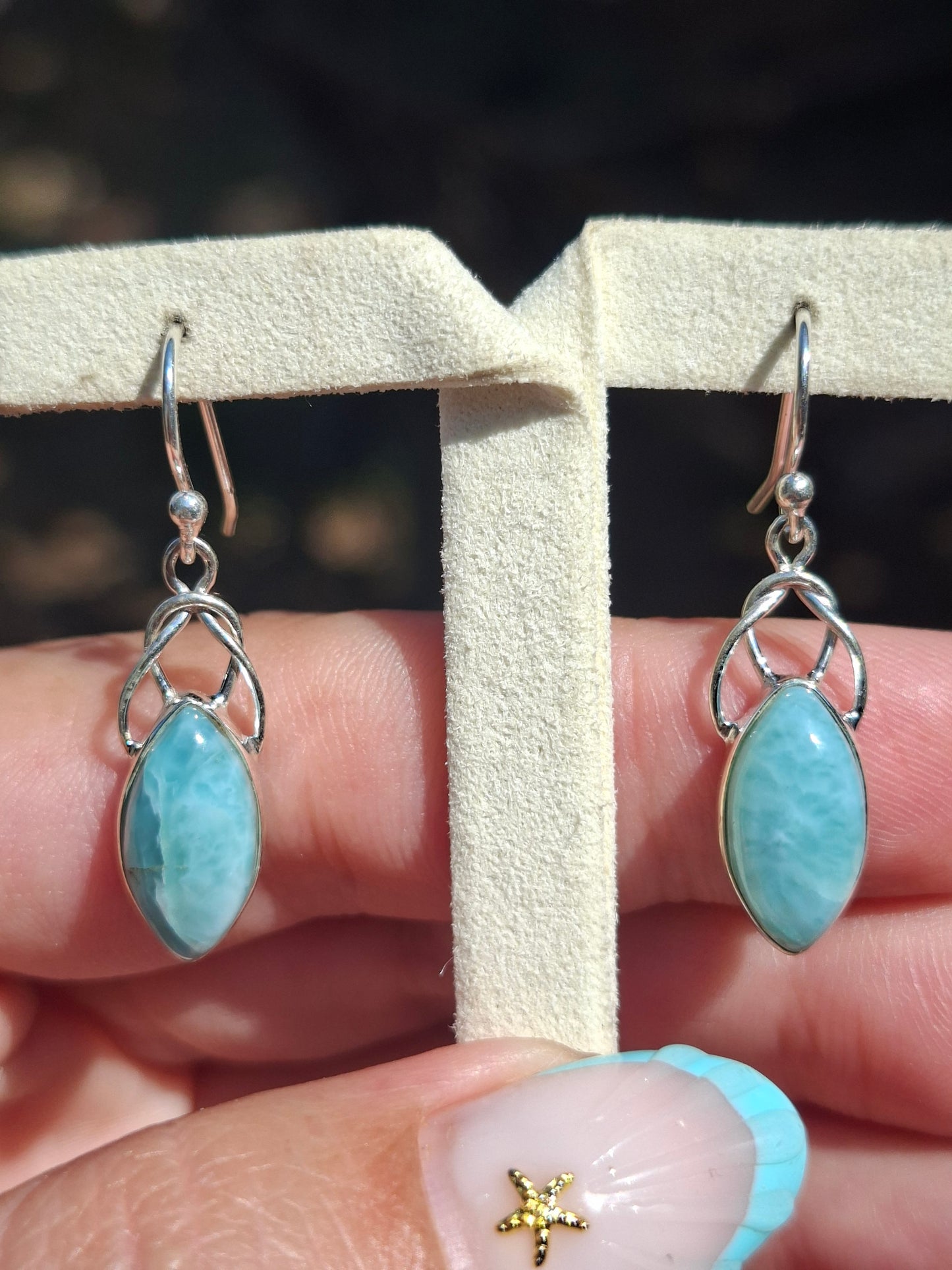 Boucles d'oreilles Larimar, argent 925
