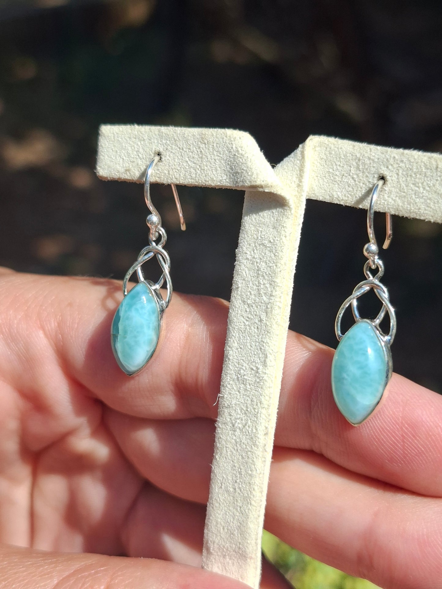 Boucles d'oreilles Larimar, argent 925