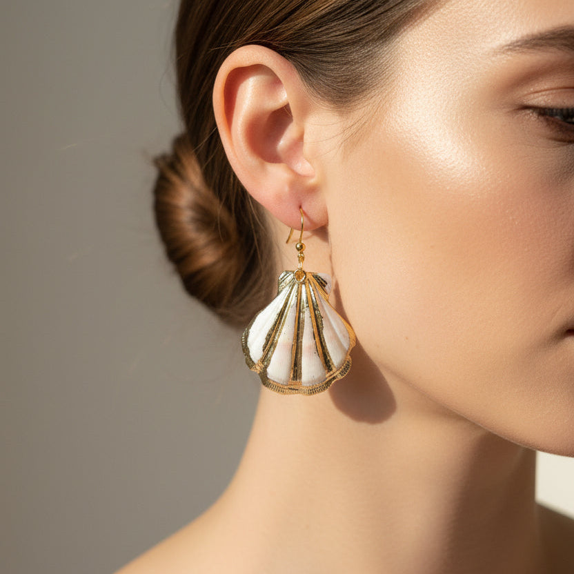 Boucles d'oreilles Coquillages, acier inox