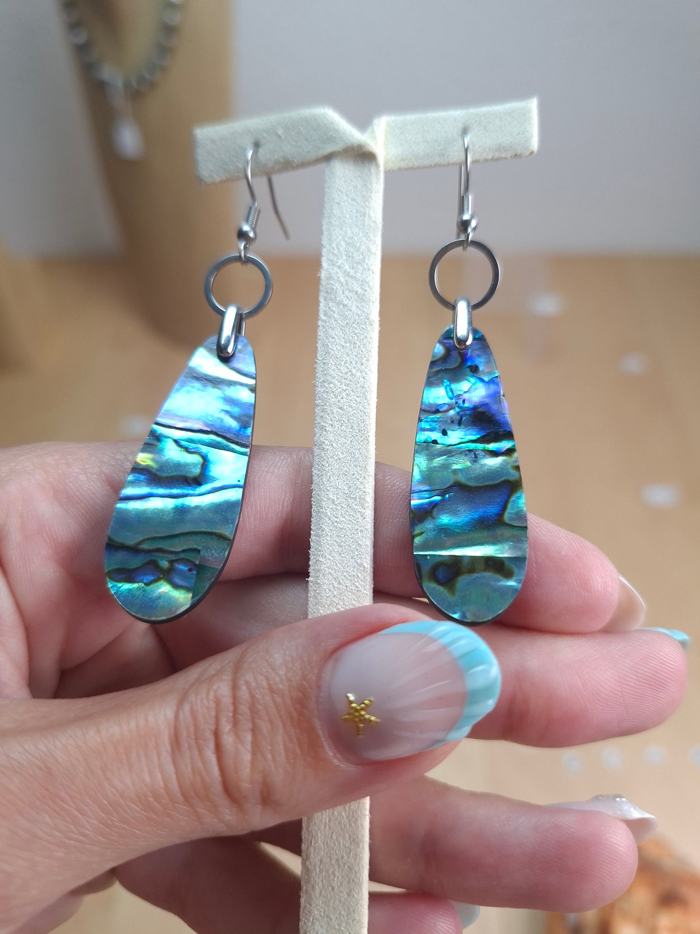Boucles d'oreilles Abalone, acier inox
