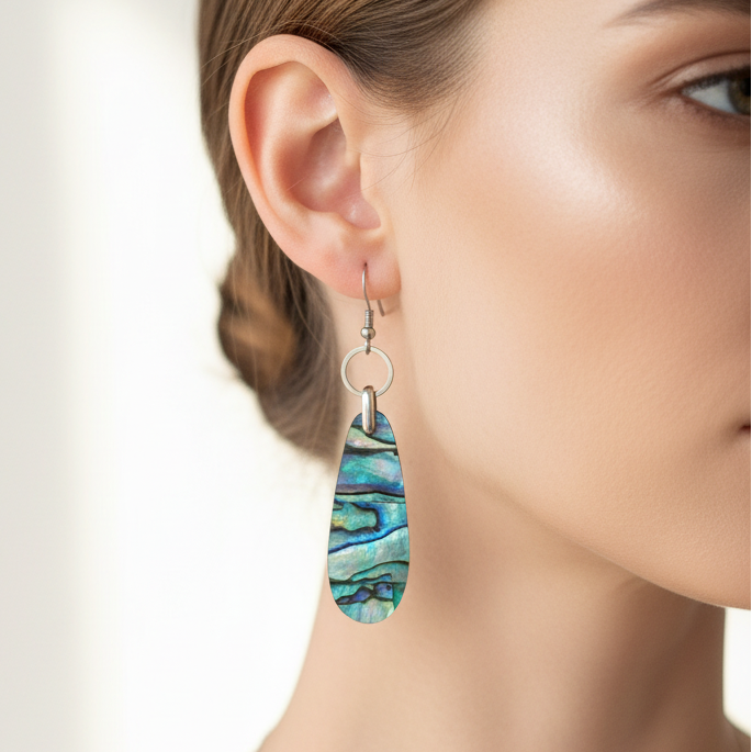 Boucles d'oreilles Abalone, acier inox