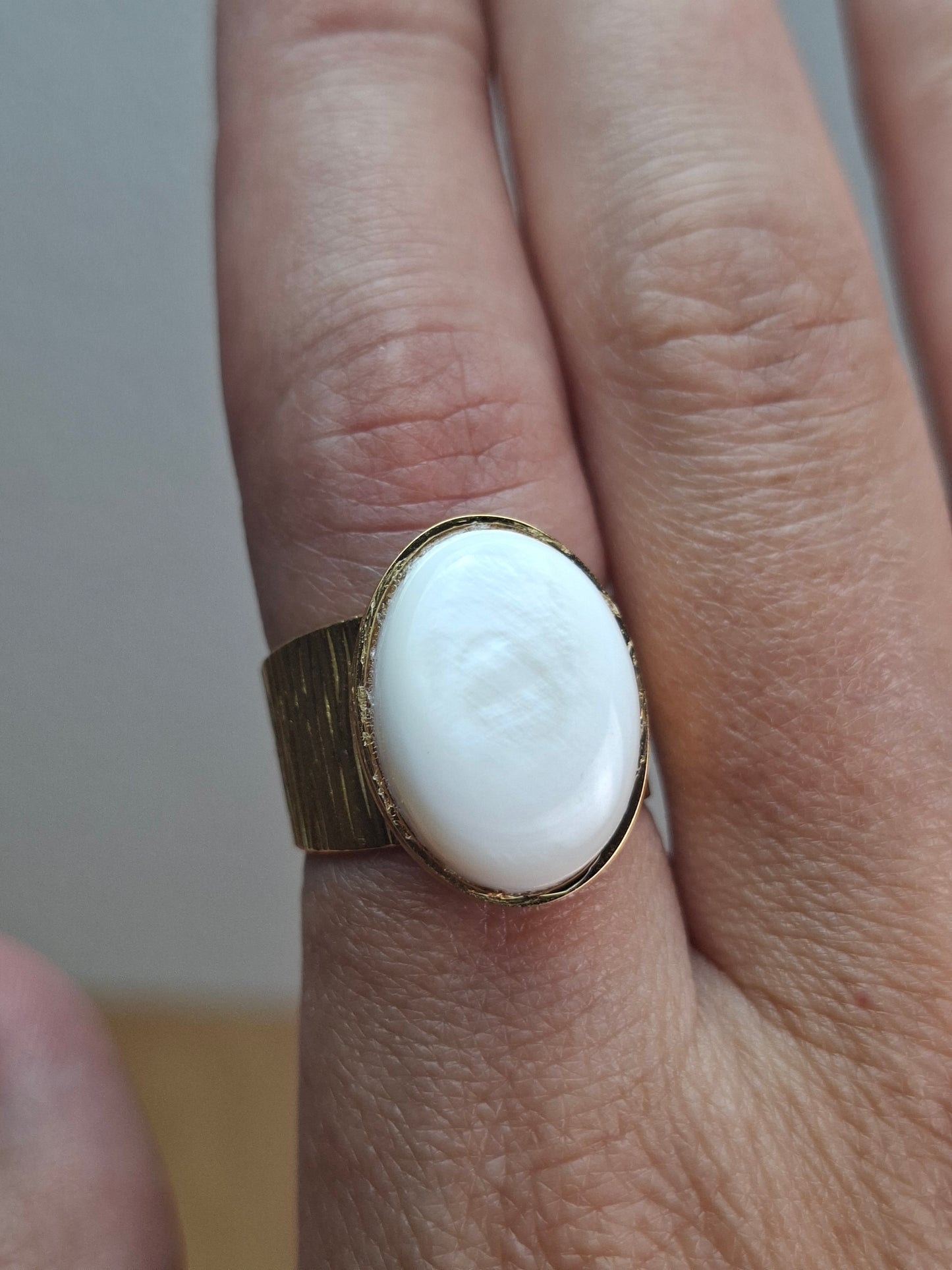 Bague Nacre, acier inoxydable