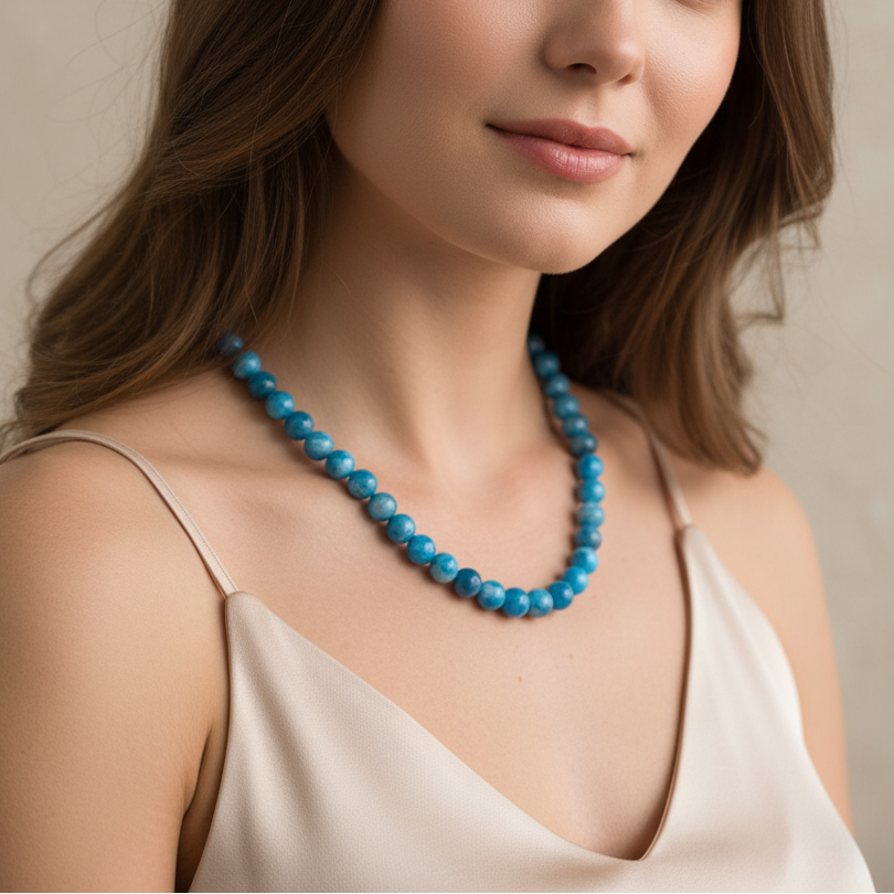 Collier Apatite bleue