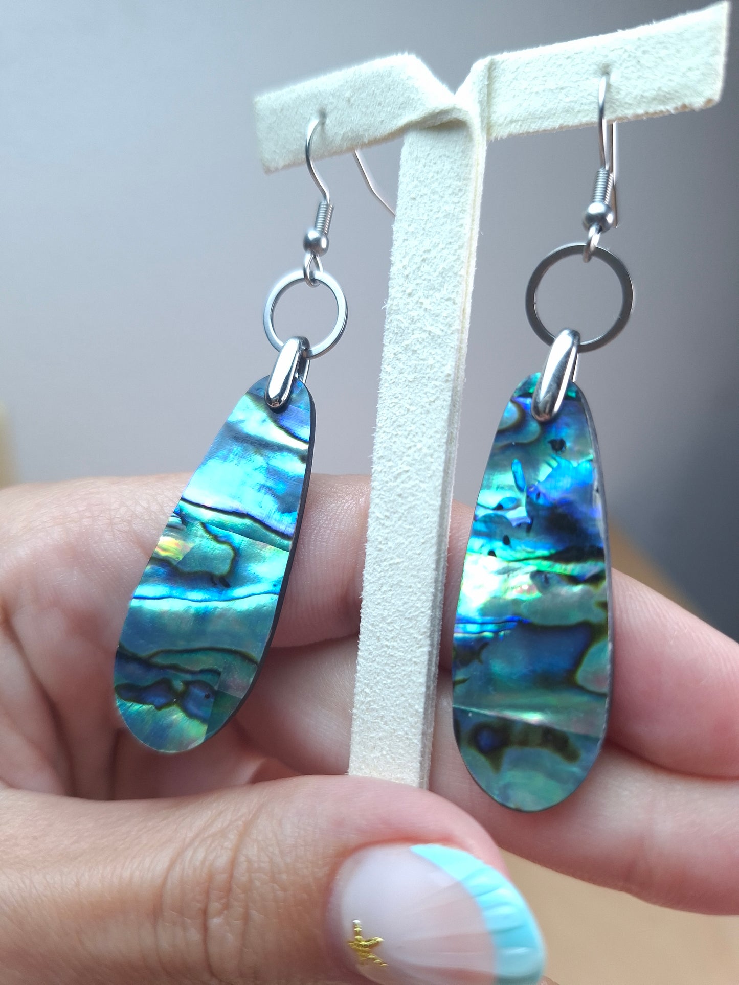 Boucles d'oreilles Abalone, acier inox
