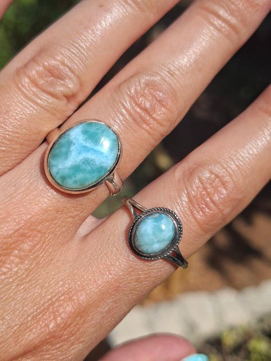 Bague Larimar, argent 925