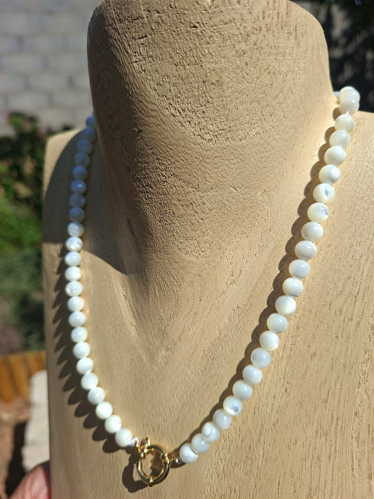 Collier Nacre blanche
