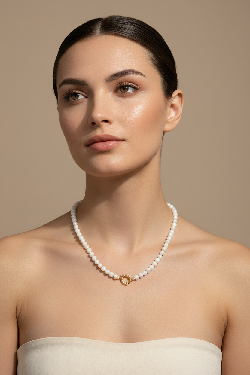 Collier Nacre blanche
