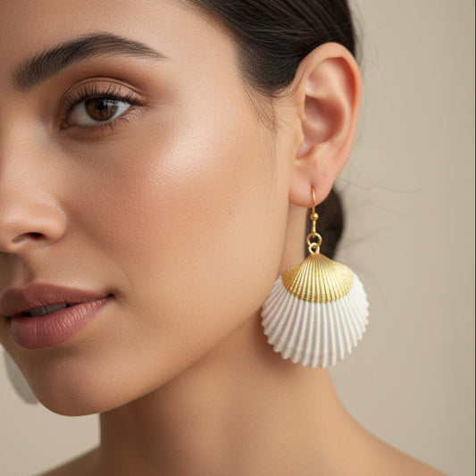 Boucles d'oreilles Coquillages, acier inox