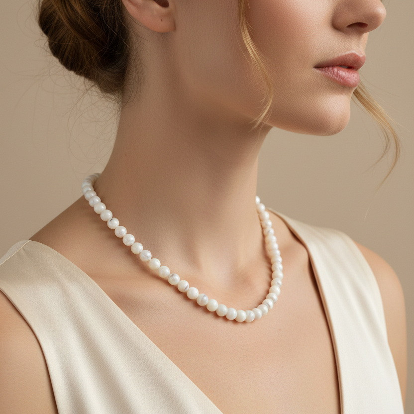 Collier Nacre blanche