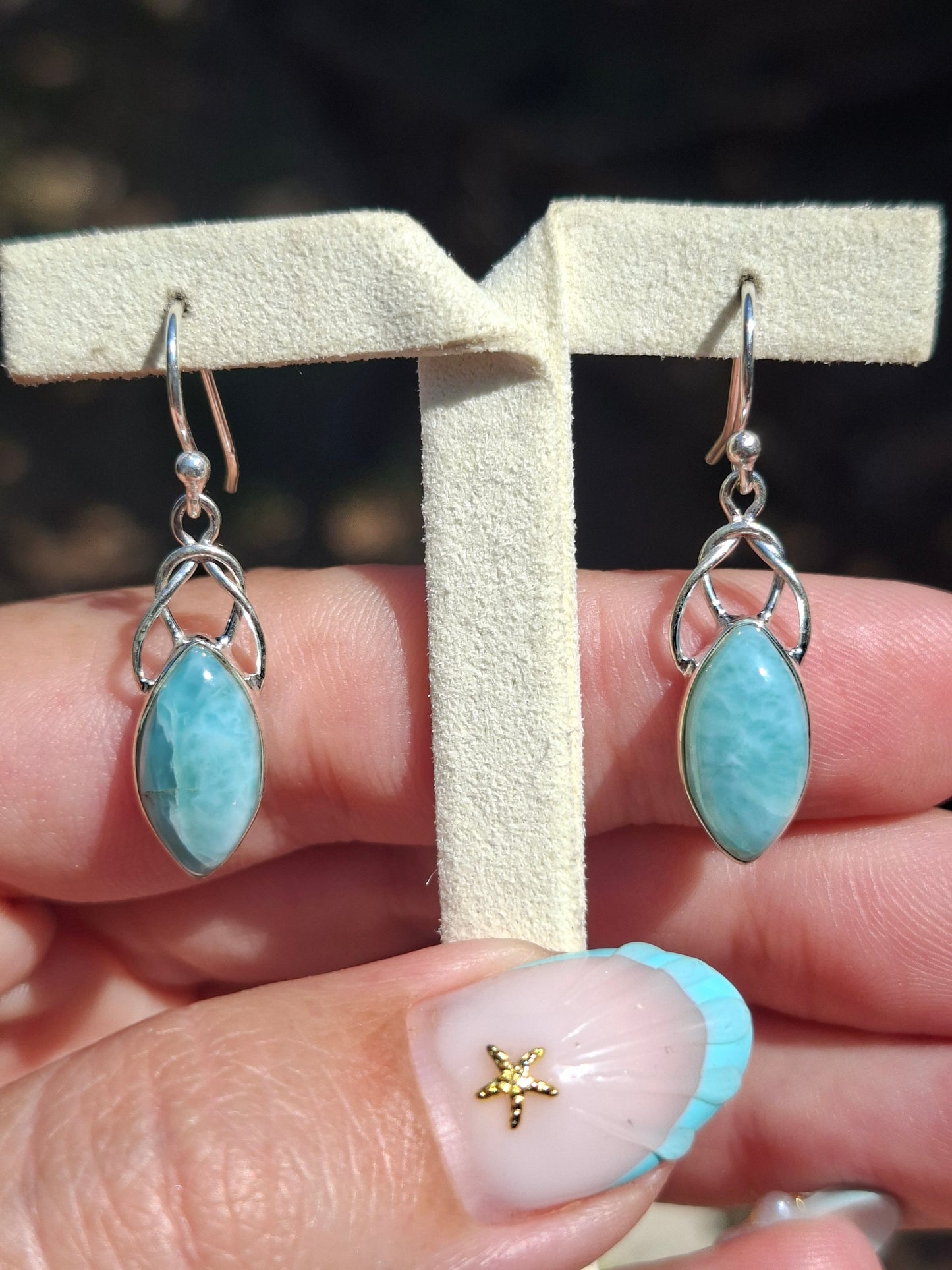 Boucles d'oreilles Larimar, argent 925