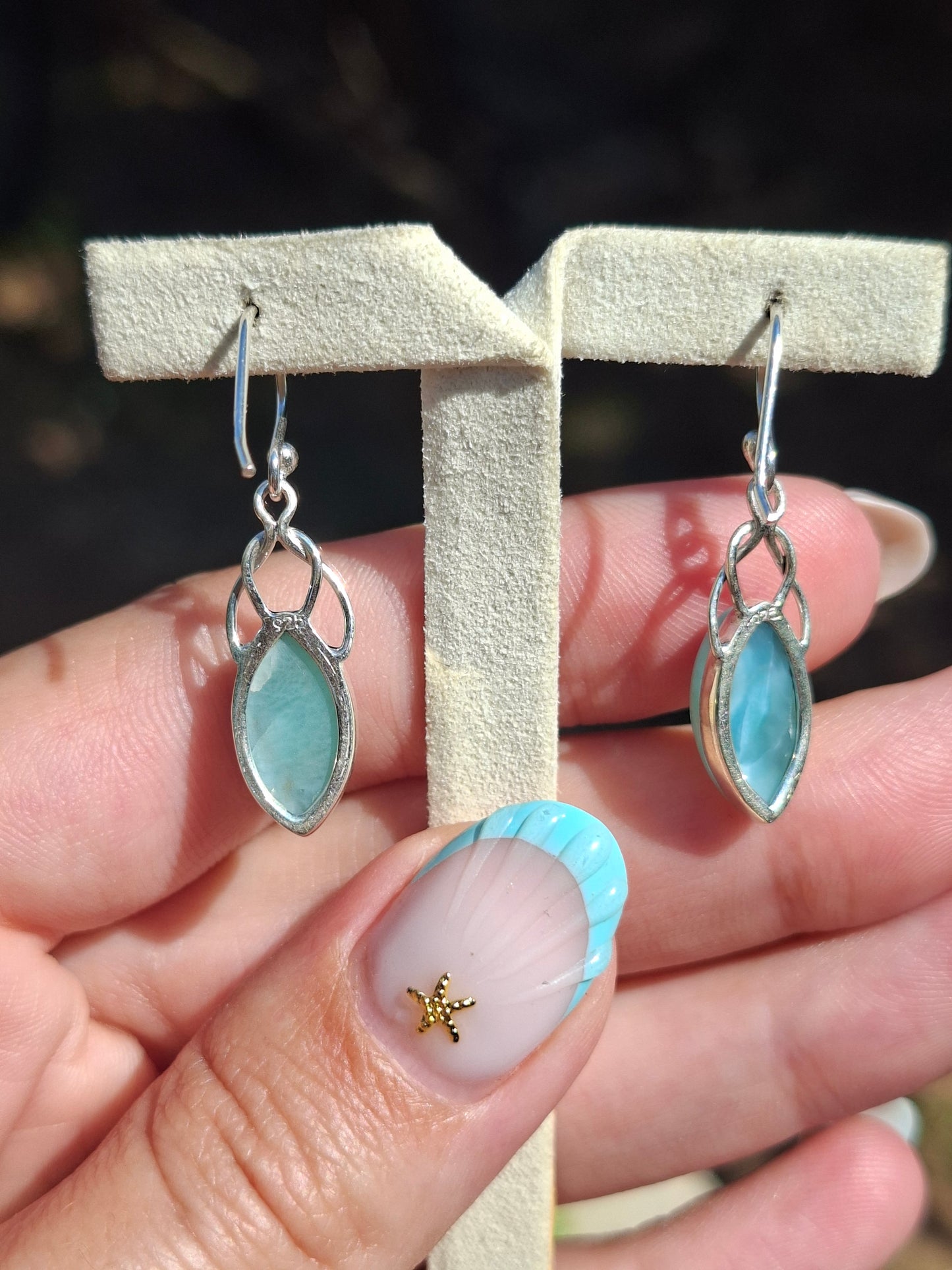 Boucles d'oreilles Larimar, argent 925