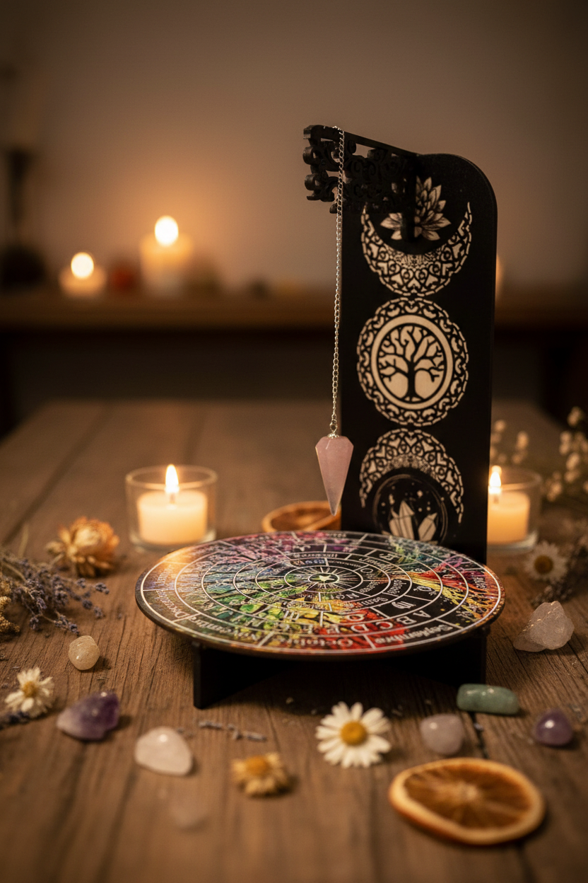 Planche de divination arbre de vie en bois